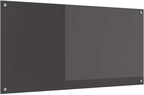 vidaXL Crédence de cuisine Gris foncé 120 x 60 cm verre trempé | Verre trempé qui dure longtemps, Design moderne avec une sensation douce, Sûr même pour la chaleur de la cuisine