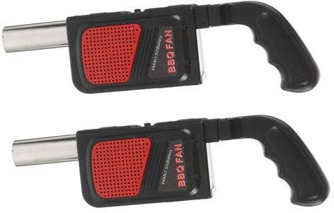 KONTONTY Ventilatore Centrifugo per Barbecue Elettrico 2 Pezzi Nero | Abs e Acciaio Inossidabile, Compatto e Portatile, per Picnic e Cottura All'aperto