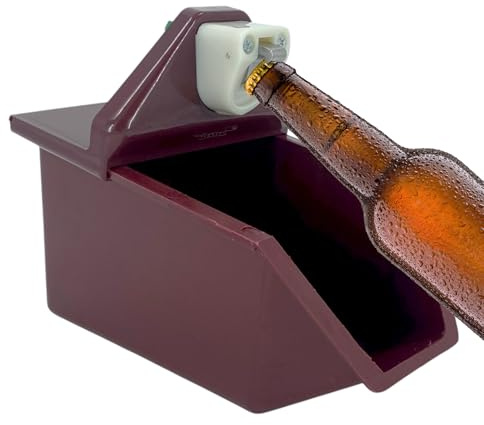 Chabrias Ltd Under Counter Bottle Opener & Cork Cap Catcher Heavy-Duty, Space-Saving Design, UK Made from Plastic, Includes All Fastenings for Easy Installation in Bars or Kitchens