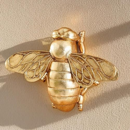 Esculturas de insectos y animales en color dorado, arte de pared, decoración, escultura, resina artística, adorno de pared con animales, decoración para salón, dormitorio, cocina, regalo, decoración