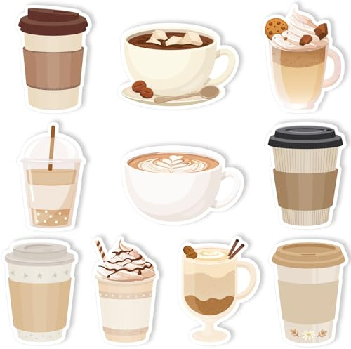 JSRQT Söta set med klisterlappar kaffekopp roliga brevpapper självhäftande dynor fest bröllop presenter tema gåvor roliga memopader nödvändigheter pastell kylskåp för kvinnor student kontorsmaterial
