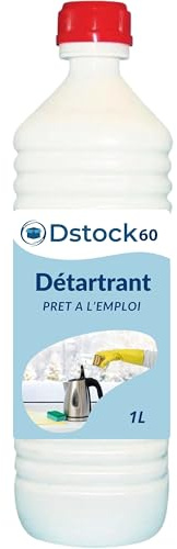 DSTOCK60 - Détartrant liquide - 1L - Élimine le calcaire et le tartre - Compatible cafetières électroniques, fers à repasser et nettoyeurs vapeurs - 1 bouteille