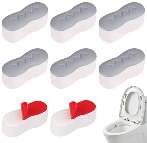 Toilet Seat Bumpers, 8 PCS Toilet Lid Seat Buffer Spacers, Toilet Seat Bumpers Kit for Home Hotel School