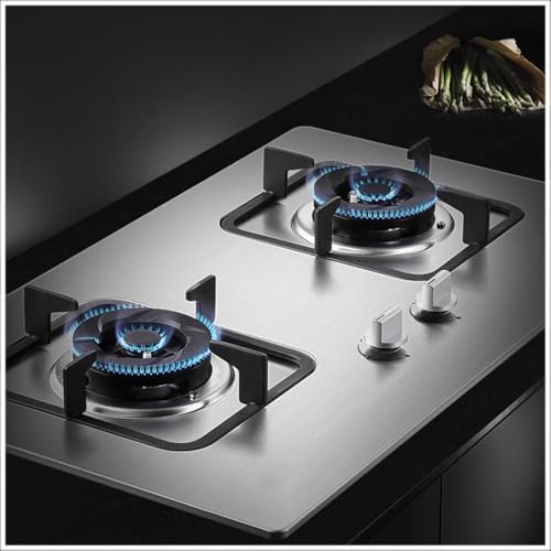 4.2kW Indoor Gas Stove - 2 Burner Portable Hob LPG Cooker Cooktop, for Caravan Freestanding Table Top, with Flame Out Protection, for Home Kitchen Camping(Ng)