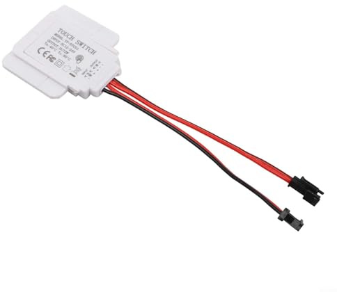 Interruttore con sensore touch per luce a specchio LED, 12 V, 5 A, 60 W, interruttore dimmer con controllo touch a pulsante singolo, compatibile con specchi da bagno, trucco e armadietti (1-5 mm (C)