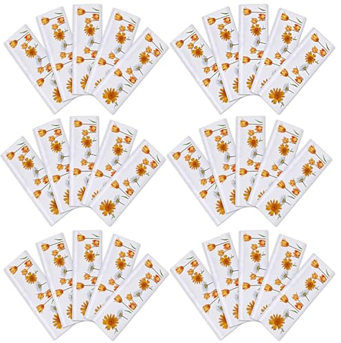 Lot de 30 Pièges à Mouches Fenêtre Motif Tulipe, Autocollant Anti Mouche Intérieur Transparent, Attrape Moucherons de Terreau et Insectes Volants, Sticker Adhésif Décoratif pour Cuisine et Salon