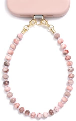 POSADINA Natural Stone Phone Charm, Beaded Healing Phone Wrist Strap, Handmade Cellphone Chain Lanyard with Tether Tab