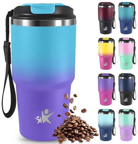 Mujigaga Tazza da Viaggio 20oz, Bicchiere Termico, Bicchiere Termico con coperchio a prova di perdite, Tazza da Viaggio, Ermetica Portatile, Tumbler Per Caffè Caldo e Freddo, Acqua e Tè