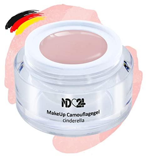 ND24 NailDesign – Make Up Camouflage Gel für Gelnägel – Cover Gel für eine Nagelmodellage wie im Nagelstudio – Aufbaugel für Babyboomer Nägel – Made in Germany & vegan (15ml | cinderella)