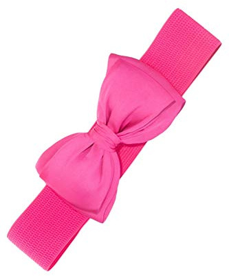 Banned Retro Rockabilly Elastischer Weiter Gurt - Rosa (Medium)