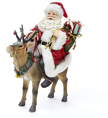 Kurt Adler 11.5-Inch Fabriché™ Santa on Reindeer