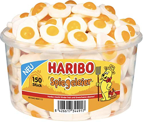 Haribo Œufs au plat 2 x 150 pièces en boîte ronde, 2 x 975g