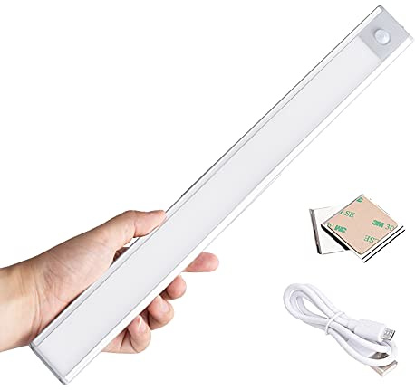 GRIFEMA Schrankbeleuchtung - Unterbauleuchte Küche mit Bewegungsmelder, Schrankleuchten mit 3 Modi, Küchenunterbauleuchte, Kleiderschrank Beleuchtung, Sensor Licht, Led Lichtleiste 40cm, USB