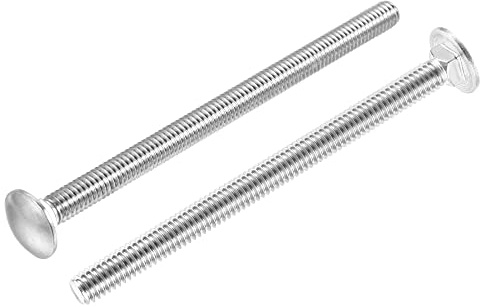 sourcing map 5/16-18x5 Carro Perno Redondo Cabeza Cuadrado Cuello 304 Inoxidable Acero 10 Piezas