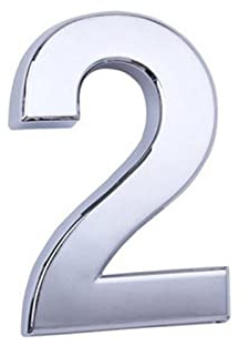 3D Flottant Auto-Adhésif Plaque Maison Numéro Autocollants Imperméables Porte Chiffres Signe Galvanoplastie Nickel pour Extérieure Boîte Aux Lettres Appartement Hôtel (5cm,Argent 2)
