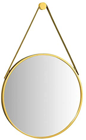 Schminkspiegel Badezimmerspiegel Tischspiegel Runder dekorativer Rasierspiegel im Vintage-Stil for Eingangsbereiche Waschräume Wohnzimmer/Gold/50 cm (Color : Gold, Size : 60Cm)