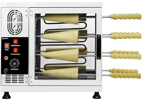 GGM Gastro | BSMNP16#BRS | Baumstriezel Maschine - 3,5 kW - inkl. 16 spitzen Backrollen
