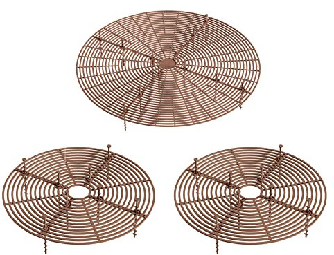 YWNYT 3 Stück Blumentopf-Gitter, 30 cm/52 cm, zuschneidbar, Pflanzenschutz, Bodenschutz, mit tiefen Heringen, Pflanzengitter, Topfabdeckung, Hunde und Katzen