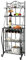 COSTWAY 5-Tier Baker's Rack, Metal Microwave Oven Stand with Wine Rack, Adjustable Foot Pads & Anti-toppling Device, Freestanding Utility Storage Shelf for Kitchen, Dining Room, Living Room