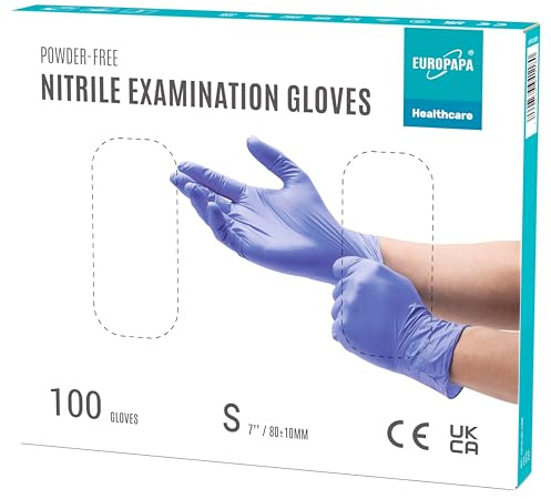 EUROPAPA® 100x Nitrilhandschuhe Lila Box Einweghandschuhe Einmalhandschuhe Untersuchungshandschuhe Nitril Handschuhe puderfrei ohne Latex unsteril latexfrei disposible gloves