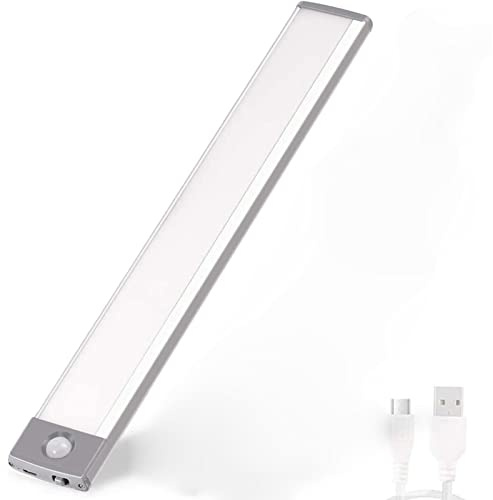 Luz LED con Sensor de Movimiento Lámpara de Noche, Aplique de Pared USB Recargable, 3 Temperatura de Color Regulable con Interruptor Táctil Luces de Pared Inalámbricas Magnética Lámpara de Cama
