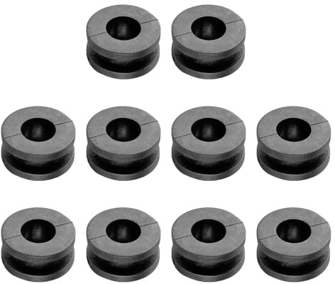 Arandelas de Goma para Motocicleta, Juntas de Arandelas de Goma Negras para Motocicleta Espaciadores Ojales Elásticos (10 Pcs)