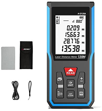 Samnuerly Équipement d'arpentage, télémètre Laser 40M 50M 100M 120M télémètre Laser Bande télémètre règle de Roulette numérique (HD120A 120M X)