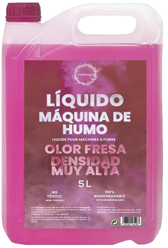 Plantawa Liquido Fumo Machine 5 Litri: Densità Molto Alta Odore Fragola, Macchina Fumo, Cannone Fumo, Fog Machine, Halloween olografico, Halloween Fumo, Fuoco d'artificio e Razzi