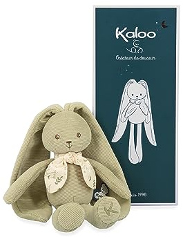 Kaloo – Lapinoo – grön kanindocka – babyns små manchesterplysch – 25 cm – ultramjukt material – presentförpackning – 0 månader +, K218014