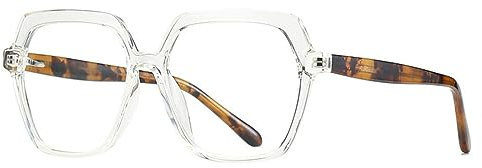 HPIRME Kunststoff-Titan-Brillengestelle, Polygon-Brille für Herren und Damen, 3, Einheitsgröße