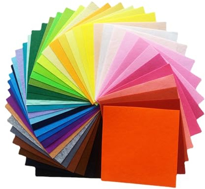 40pcs Coloured Felt DIY Craft Fabric Sheets - Polyester Felt Sheets for Patchwork Sewing & Crafting