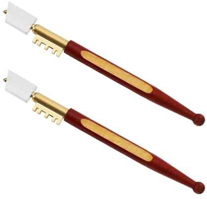 Be In Your Mind 2pcs Coupe-verre à Pointe de Diamant Outil de Coupe de Verre Manche en Bois Coupe-verre Fenêtre Miroir Outil de Coupe de Vitrage pour Verre/Carrelage/Miroir/Mosaïque