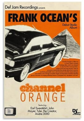Kratoz Terp Frank Ocean Vintage Poster - Channel Orange Wall Art for Bedroom Living Room - Modern Aesthetic Unframed Decor 12x18inch(30x45cm)