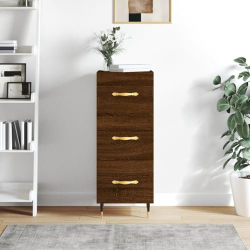 AUVYI Sideboard Braun Eichen-Optik 34,5x34x90 cm Holzwerkstoff Kleiderschränke Apothekerschrank Küche Fernsehtisch Flurschrank Aufbewahrungsschrank Waschmaschinenschrank Badschrank