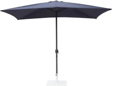 Bolero Seville Square Parasol 2x3 m, Navy Blue, UV-Resistant - Two-Pole Mast with Crank Handle, Patio Umbrella, Bases Sold Separately, FU506