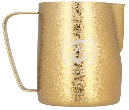 Barista Space Pot à lait en argent poli, idéal pour le latte art, avec bec verseur précis, léger et pratique, recommandé par les champions du monde. - silver Golden - 600ml
