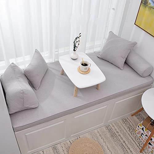 Generisch Kissen, Maßgefertigte Kissen für Innen- und Außenmöbel, Erkerfenster-Sitzkissen, Terrassen- und Veranda-Schaukelkissen, Wohnzimmersofas, Sitzpolster, Schaumstoffpolster, Silbergrau