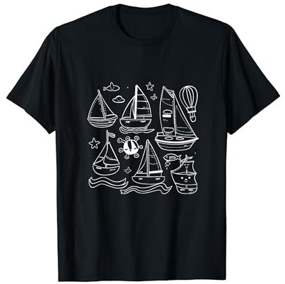 Cartoon Segeln Seemann Segelyacht T-Shirt