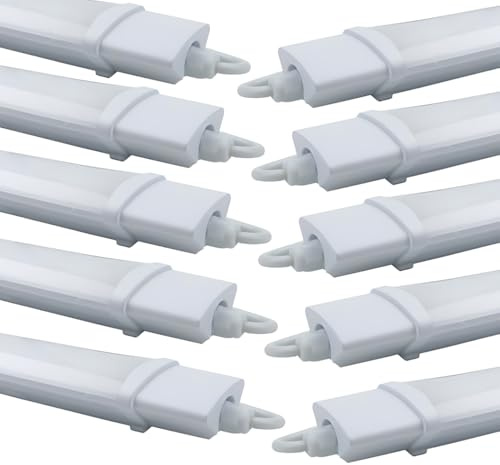 LUXULA 10 Stück LED Unterbauleuchte 90cm, 22W 2000lm, 4000K Neutralweiß | mit Schalter, 120cm Kabel, 230V Schukostecker, IP65 Feuchtraumleuchte, Schrankbeleuchtung für Küche und Werkstatt