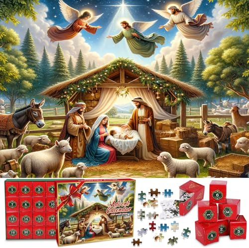 Calendario Adviento 2024 1008 Piezas Calendario Adviento Puzzle Jesus Puzzle Juguetes Educativos 24 Días Cuenta Atrás Calendario de Adviento Calendario Adviento Infantil Para 3 Años Niños y Niñas