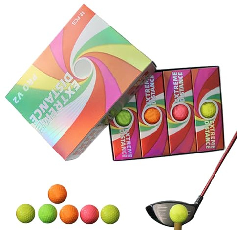 Golfbälle für den Hinterhof, weiche Golfbälle für den Innenbereich, 12 farbige Golfbälle, doppellagiger Golfball, professionelle Golfbälle,