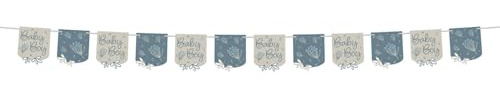 Folat 24984 Decorazioni Baby Shower per Ragazzo - Striscione bandiera - Blooming Baby Boy - 6 metri - Decorazioni Gender Reveal