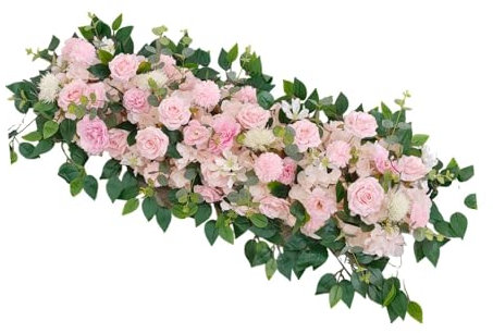 predolo Künstliche Hochzeitsbogenblumen Willkommensschilder Handgemachte Blumendekorationen Blumengirlanden für Verlobungs Brautparty Events, Rosa