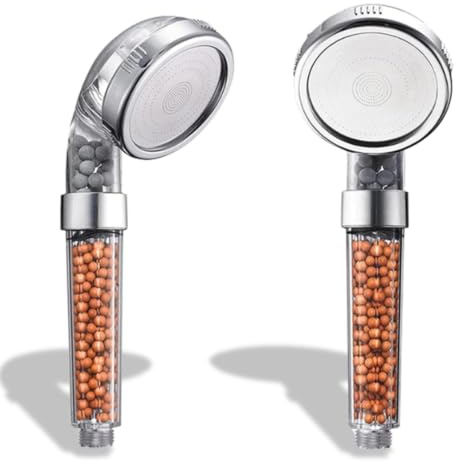 PARENCE.- Pommeau de Douche avec Filtre et Ionisation - Pomme de Douche à Effet Pluie Relaxant - Douchette Universelle à filtre/Monofonction 21x6