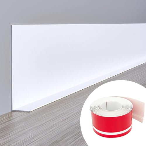 ZZLQIAN Plinthe souple autoadhésive PVC 60x20 mm – 3 mètre plinthes murales, pliable, Plinthe Moulure Garniture pour revêtement de sol, Blanc