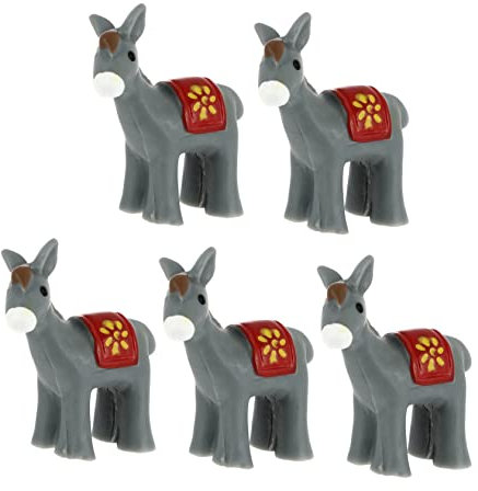 Sosoport 5stücke Harz Esel Ornament Miniatur Landschaftsornament Mini Ornament Junge Mädchen Tier Spielzeug Dekoration