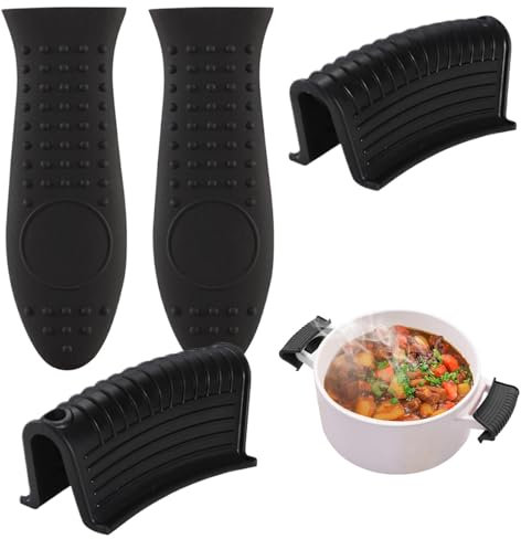 Pfannengriffhülse, Silikon-Topfgriffabdeckungen, hitzebeständige Topflappen, Topflappen-Hülse, Pfannengriffschutz, Metall-Bratpfannenabdeckung, für Töpfe Metall Bratpfannen Kochgeschirr