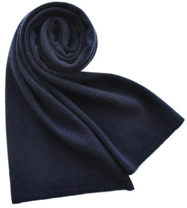 WENH Marineblauer Wollschal, Schals for Männer und Frauen, Winter-Strickschal, Erwachsene, warm, kurze Wolle, Herrenschals, einfarbig