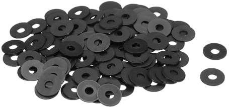 QUARKZMAN 120pz Rondelle Piane in Nylon M5 5mm ID 15mm OD 1mm Spessore Guarnizioni Piastra in Plastica Fissaggio Guarnizione di Tenuta Spaziatura Anello Guarnizioni Idrauliche, Nero