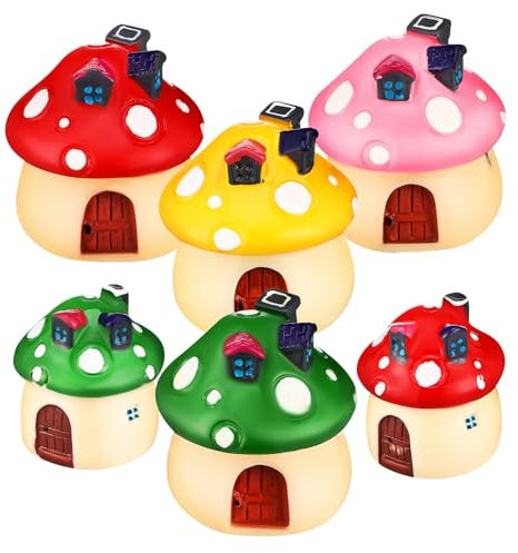 SEWOART Mushroom House Ornaments Garden Decor Miniature Landscape Craft Decor Fairy Garden Accessories